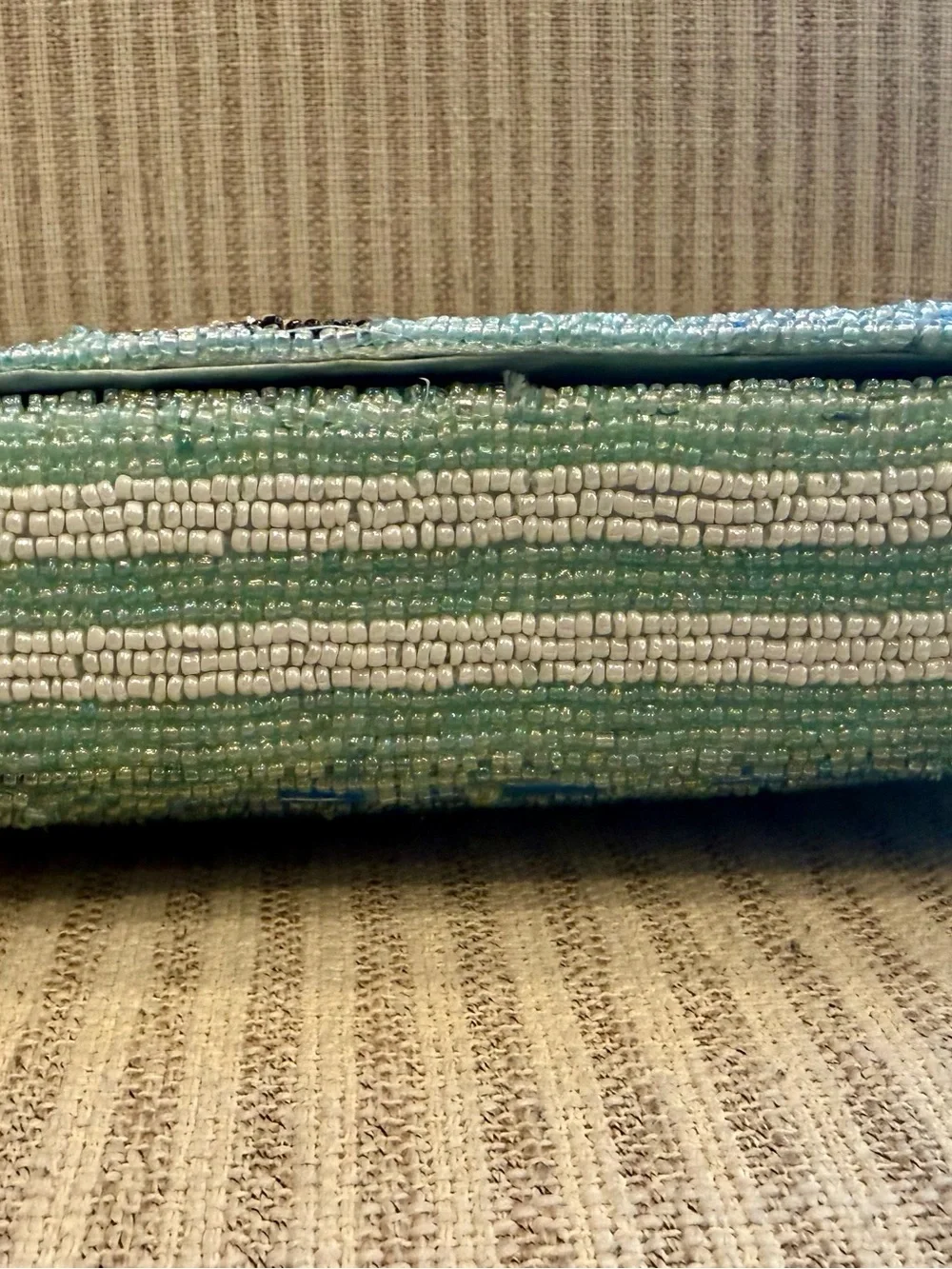 Made in India Light Blue Beaded Sailboat Shoulder Bag